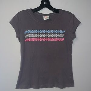 Vintage! Roxy Paradise Tee In Perfect Condition With Back Tropical Scene
